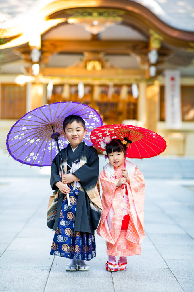 七五三の兄妹
